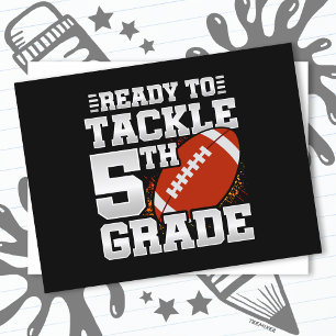 Football First Day 5th Grade Back To School Postcard