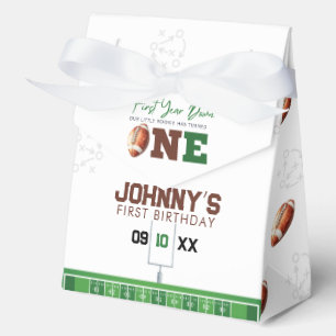 Football First Year Down 1st Birthday Favour Box