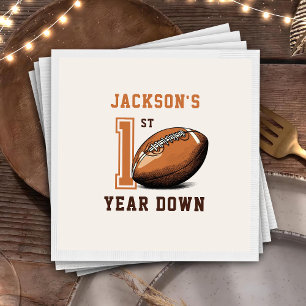Football First Year Down 1st birthday Napkins