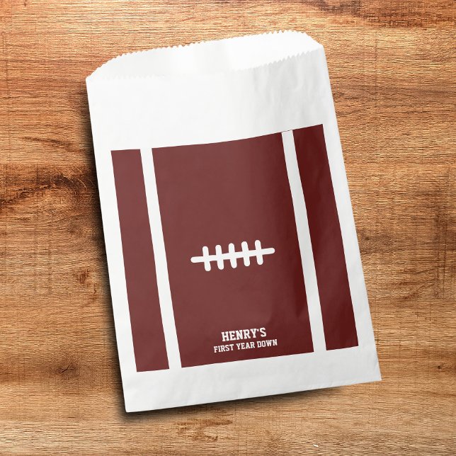 Football First Year Down Birthday Favour Bags (Football themed favor bags)