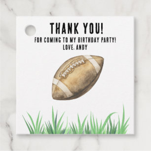 Football First Year Down Birthday Party Favour Tags