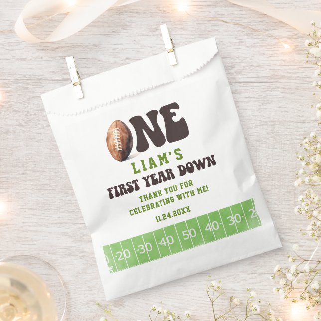 Football First Year Down Thank You  Favour Bags (Clipped)