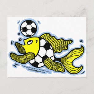 Football Fish Soccer Postcard
