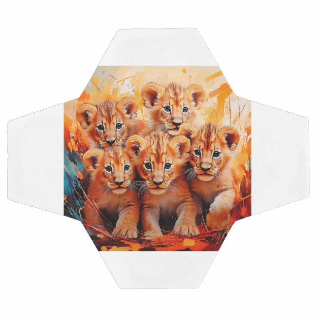 Football - Five Lion Cubs Artwork (Flat)