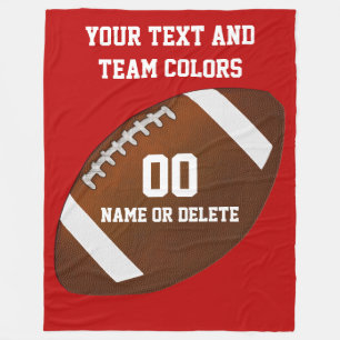 Football Fleece Blanket in YOUR TEXT and COLORS