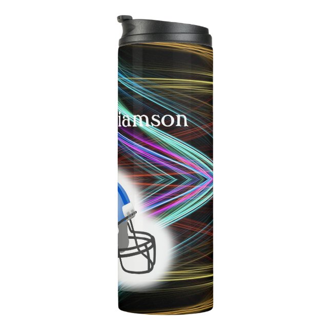 Football - Football and Helmet image - Personalize Thermal Tumbler (Rotated Right)