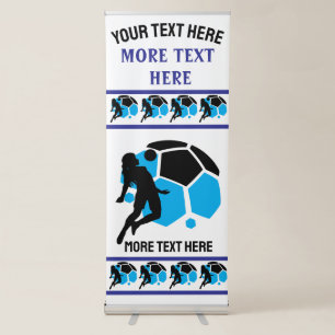 Football, Football Player Girl Birthday Retractable Banner