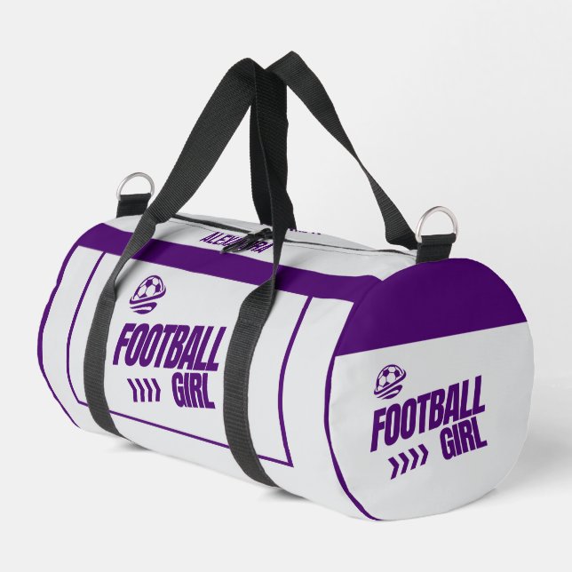 Football, Football Player Girl, Team, Gift   Duffle Bag (Left Corner)