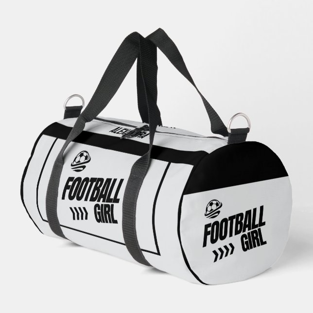 Football, Football Player Girl, Team, Gift   Duffle Bag (Left Corner)