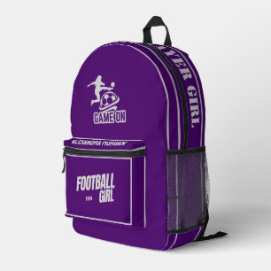 Football, Football Player Girl, Team, Gift Duffle Printed Backpack
