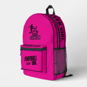 Football, Football Player Girl, Team, Gift Duffle Printed Backpack