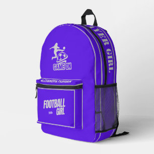 Football, Football Player Girl, Team, Gift Duffle Printed Backpack