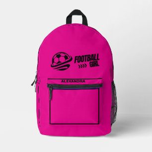 Football, Football Player Girl, Team, Gift Duffle Printed Backpack