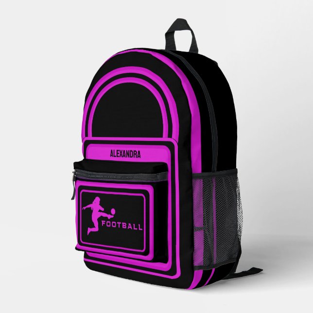 Football, Football Player Girl, Team, Gift  Duffle Printed Backpack (Back Corner Right)