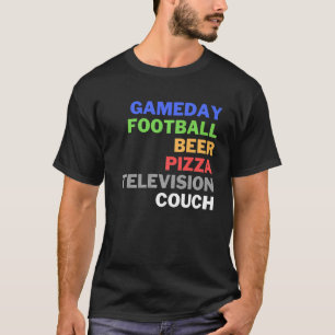 Football  For Fans Minimalist Game Day Check List T-Shirt