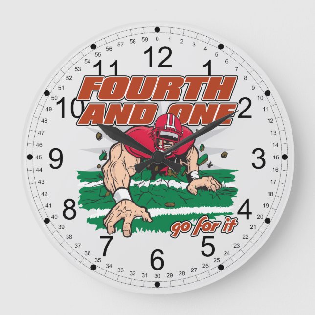 Football Fourth and One Large Clock (Front)