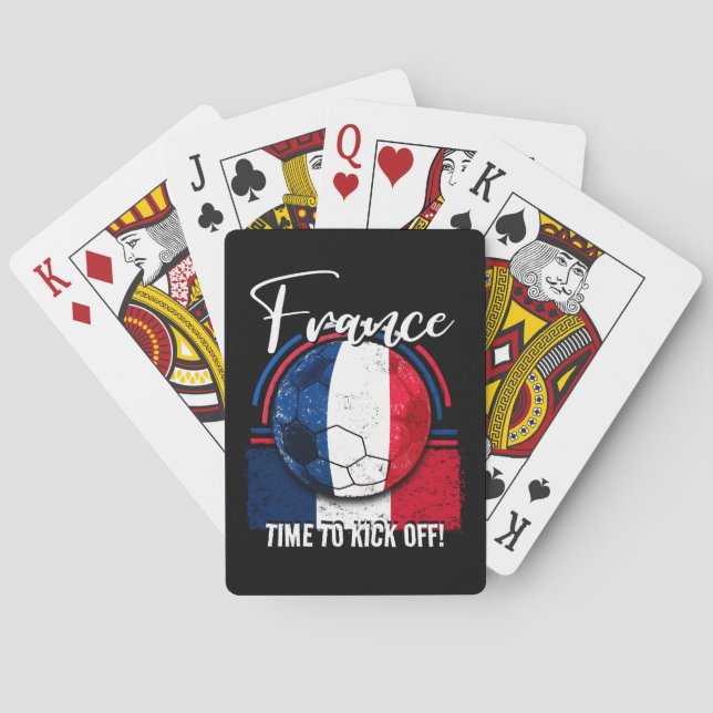 Football France Flag, French Flag Vintage Playing Cards (Back)