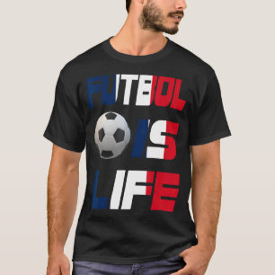 Football French Flag Futbol Is Life Love Soccer Bo T-Shirt
