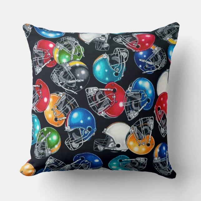 Football Frenzy Football Helmet Pattern Cushion (Front)
