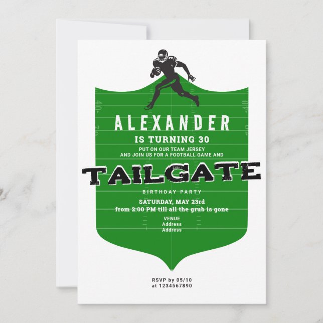 Football & Friends Tailgate Grill & Chill Birthday Invitation (Front)