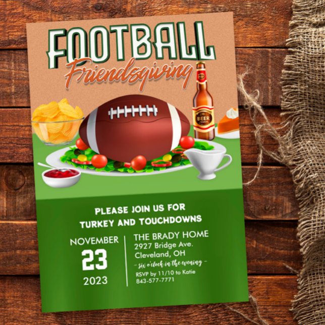 Football Friendsgiving Dinner Invitation (Creator Uploaded)