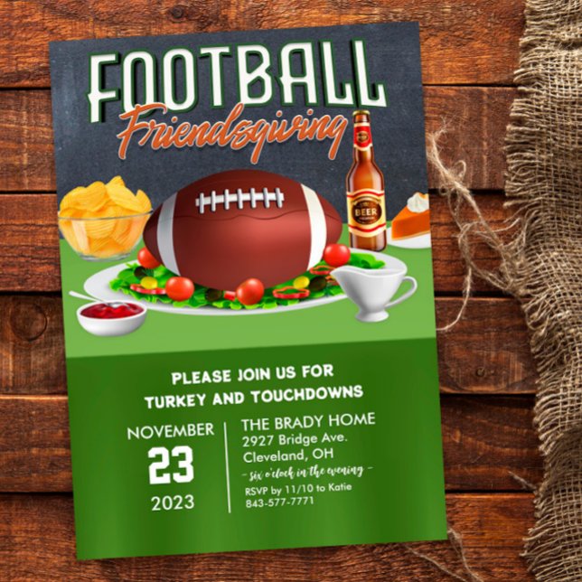 Football Friendsgiving Dinner Invitation (Creator Uploaded)