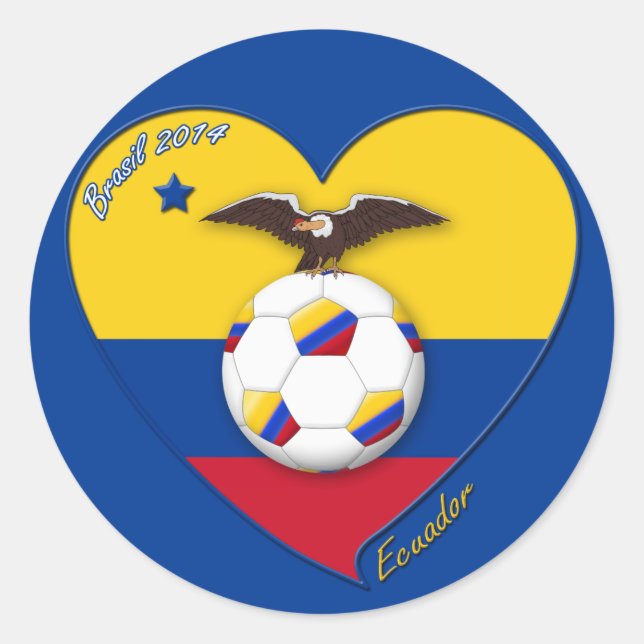 Football from ECUADOR. Ecuadorian National Team So Classic Round Sticker (Front)