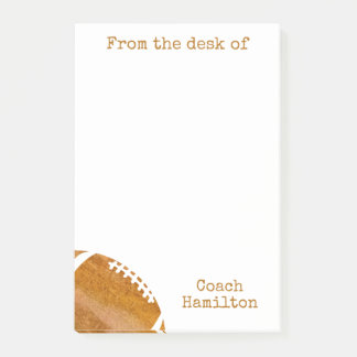 Football From The Desk of Coach Personalised Post-it Notes