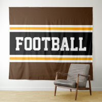 FOOTBALL Fun Brown Black Orange Racing Stripes