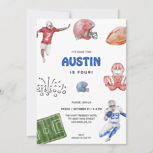 Football Fun Celebration Birthday Invitation (Front)