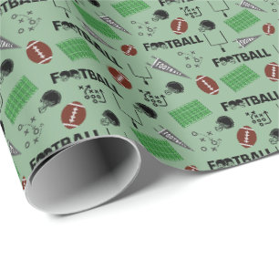 Football Fun on Light Green Wrapping Paper