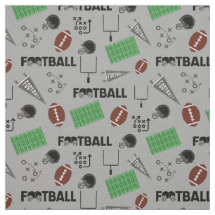 Football Fun on Light Grey Fabric
