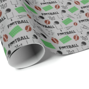 Football Fun on Light Grey Wrapping Paper