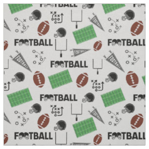 Football Fun on Pale Grey Fabric