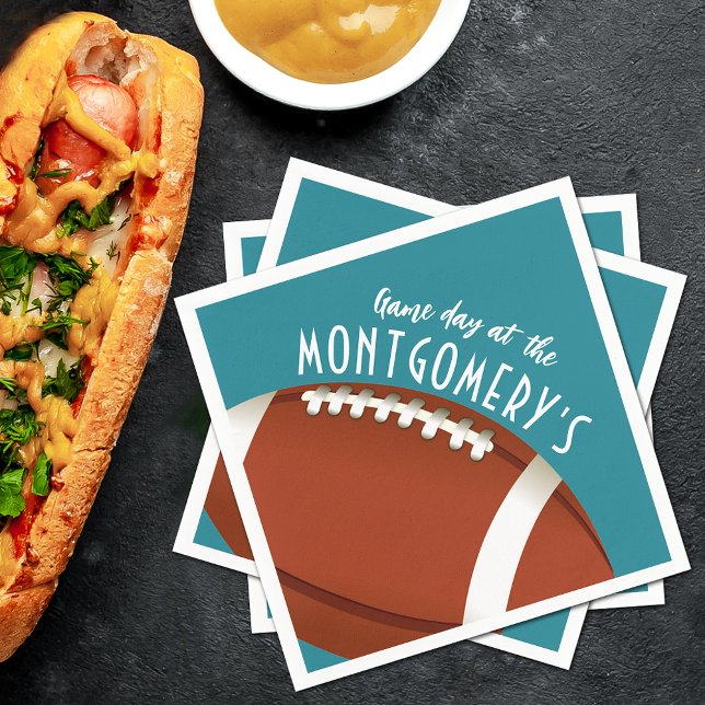 Football Game Day Aqua Napkin (Creator Uploaded)