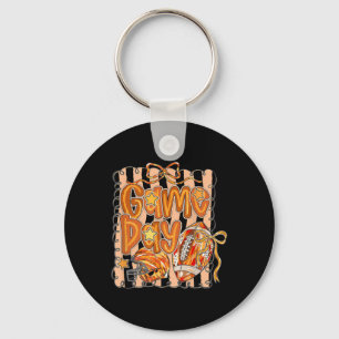 Football Game Day Coquette Bow Touchdown Season Key Ring