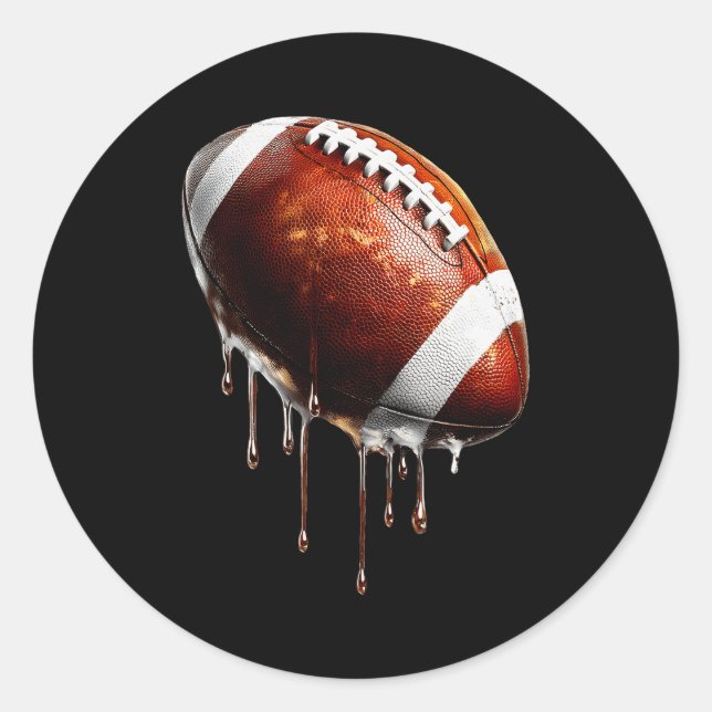 Football Game Day Drip Graphic  Classic Round Sticker (Front)