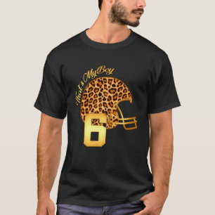 Football Game Day Mum Grandma Leopard #6 for Women T-Shirt