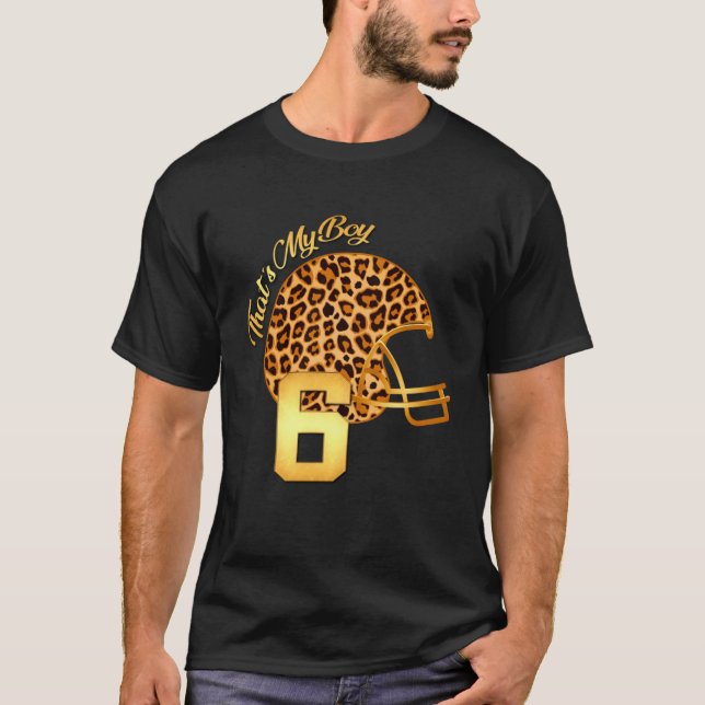 Football Game Day Mum Grandma Leopard #6 for Women T-Shirt (Front)