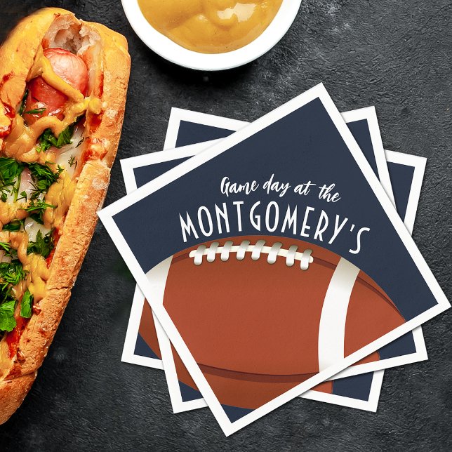 Football Game Day Navy Blue Napkin (Creator Uploaded)