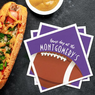Football Game Day Purple Napkin