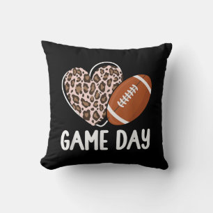 Football Game Day Womens Leopard Cheetah Game Day Cushion