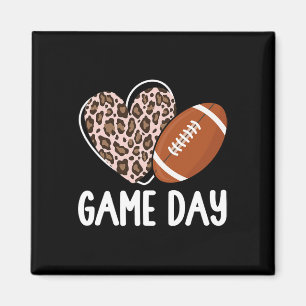 Football Game Day Womens Leopard Cheetah Game Day Magnet