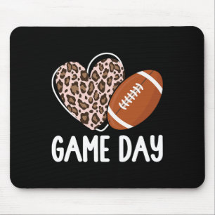 Football Game Day Womens Leopard Cheetah Game Day Mouse Mat