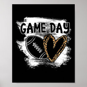 Football Game Day Womens Leopard Cheetah Game Day Poster