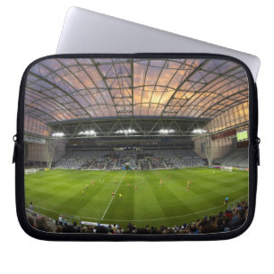 Football game, Forsyth Barr Stadium, Dunedin Laptop Sleeve