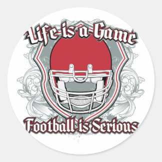 Football Game Red Classic Round Sticker