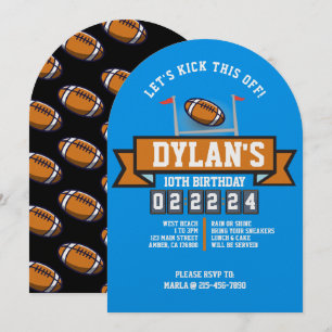 FOOTBALL GAME Sports Kids Birthday Party Invitation