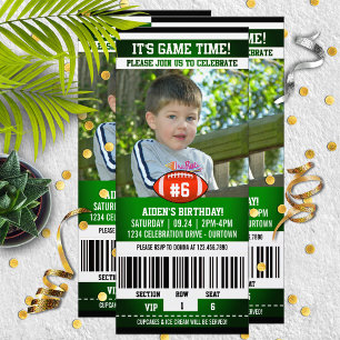 Football Game Ticket Birthday Party  Invitation
