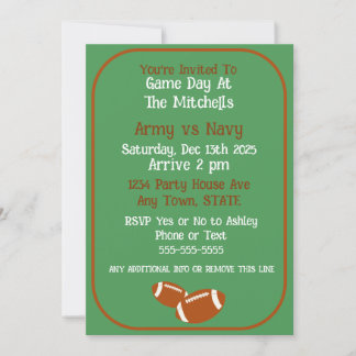 Football Game Watch Party Invitation